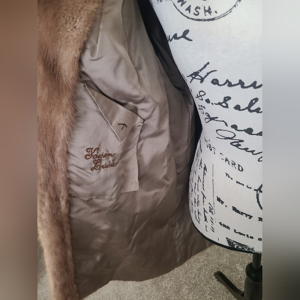 Mandels Vintage 60s 70s mobwife Jackie O Hollywood glam Blonde Tan Mink Fur Coat - Picture 6 of 9